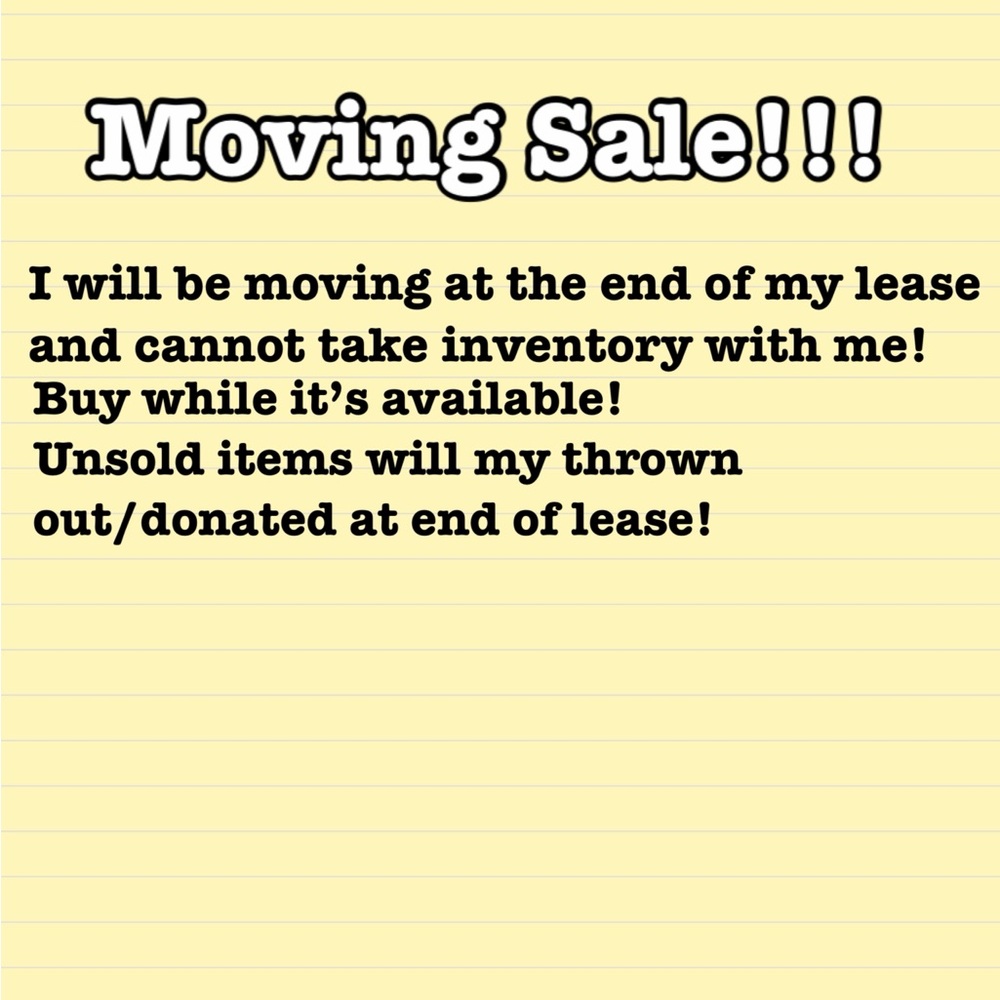 Moving Sale Announcement
